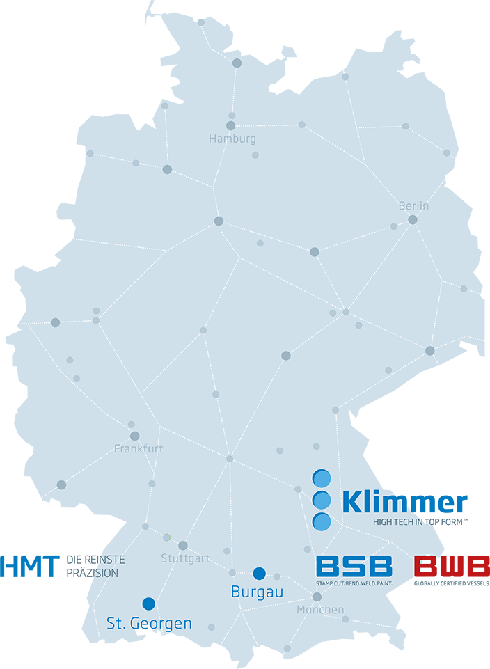 Deutschlandkarte mit Standorten